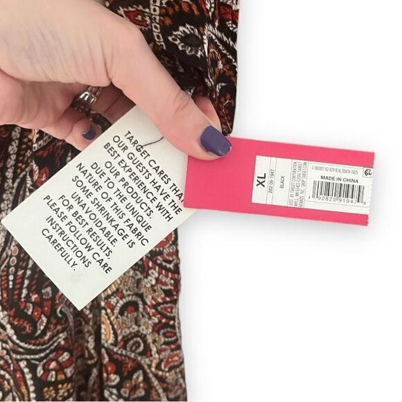 NWT! XHILARATION | Paisley Off-Shoulder Jumpsuit (XL) - Picture 7 of 9